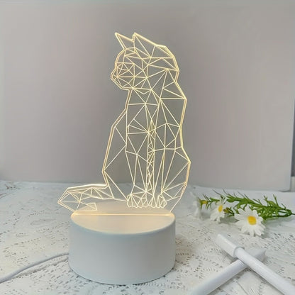 Skorter | CatLys - Geometric 3D Night Lamp USB Table Lamp