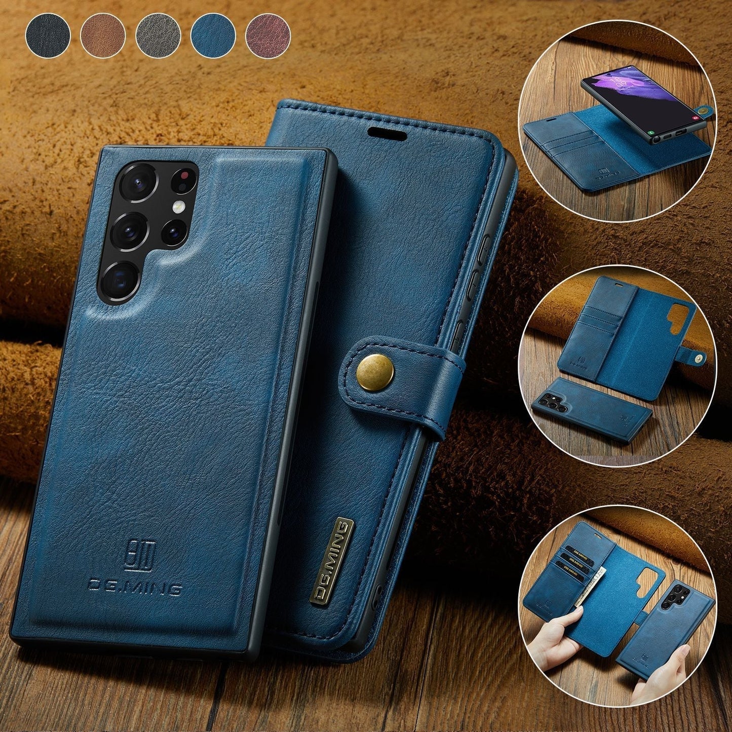 Skorter | 2 in 1 removable flip leather case for Samsung Galaxy