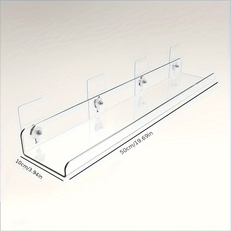 Skorter | Acrylic Shelf - Floating Hanging Shelf - Drill-Free Shower Shelf and Storage Shelf