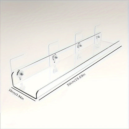 Skorter | Acrylic Shelf - Floating Hanging Shelf - Drill-Free Shower Shelf and Storage Shelf