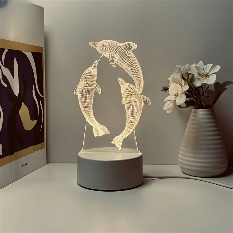 Skorter | GeoDolphin - Modern 3D Illusion Table Lamp
