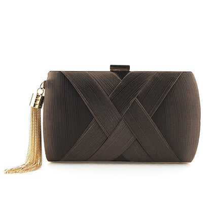 Skorter | Éclessa Luxury Evening Clutch | Satin tassel handbag for classic and modern elegance