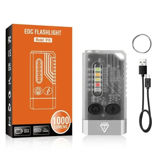 Skorter | Edc-Flashlight | Red Uv-Blue Light | Super Bright Strong 1000lm