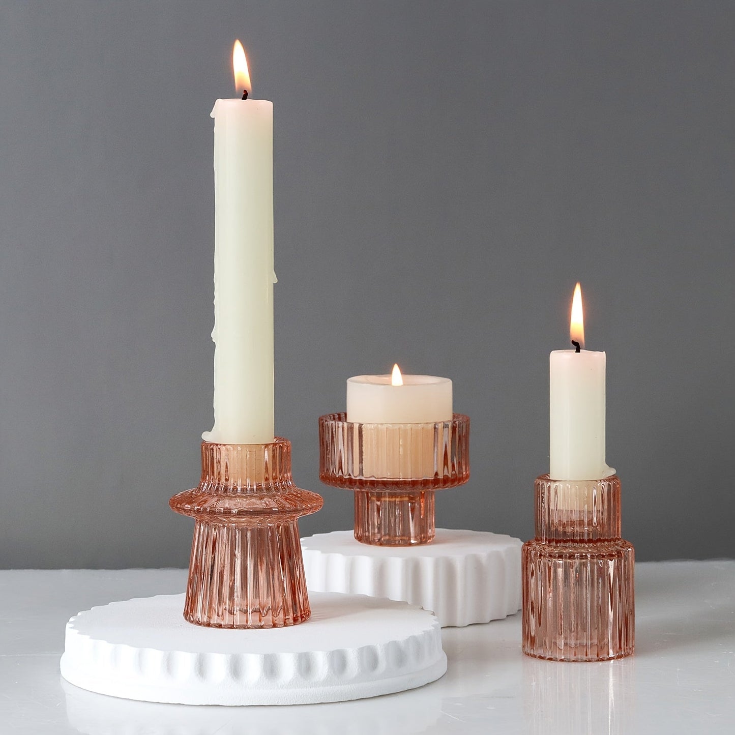Skorter | 3/6-part Glass Candle Holders - Perfect for Table Decoration and Weddings