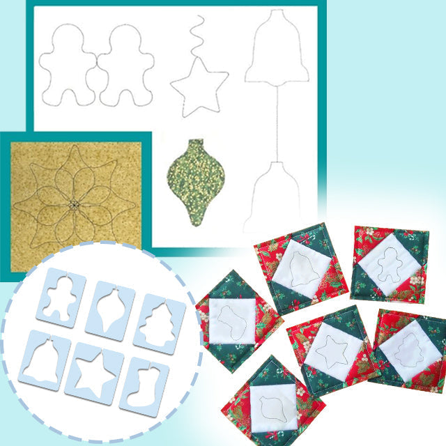 Skorter | Christmas Motif Quilting Template Set (6 PCS)  - With Instructions