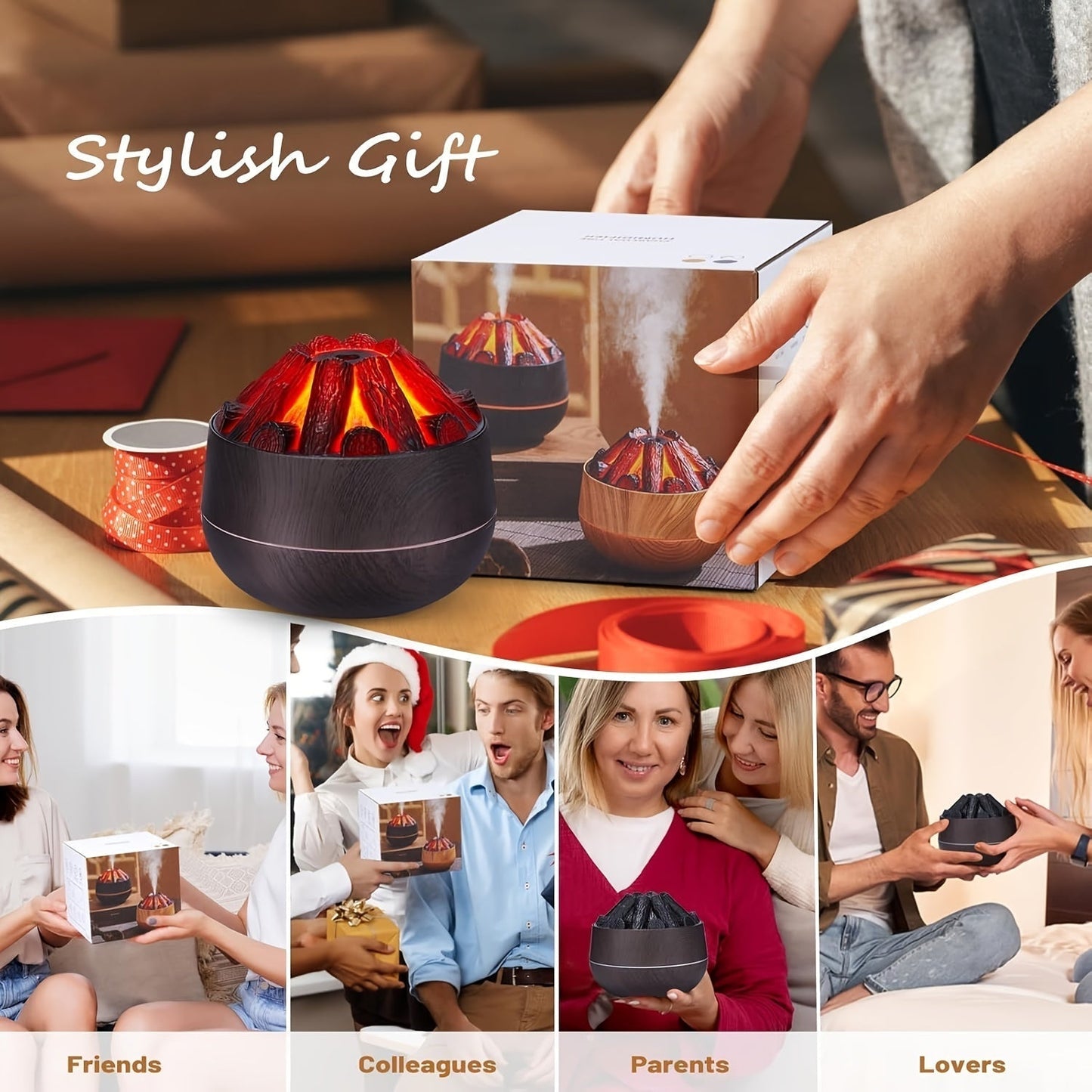Skorter | Fire Diffuser - Mini simulated charcoal fire air humidifier with realistic flame effect
