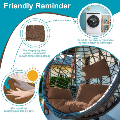 Skorter | Egg Chair Hanging Basket Seat Cushion with Headrest
