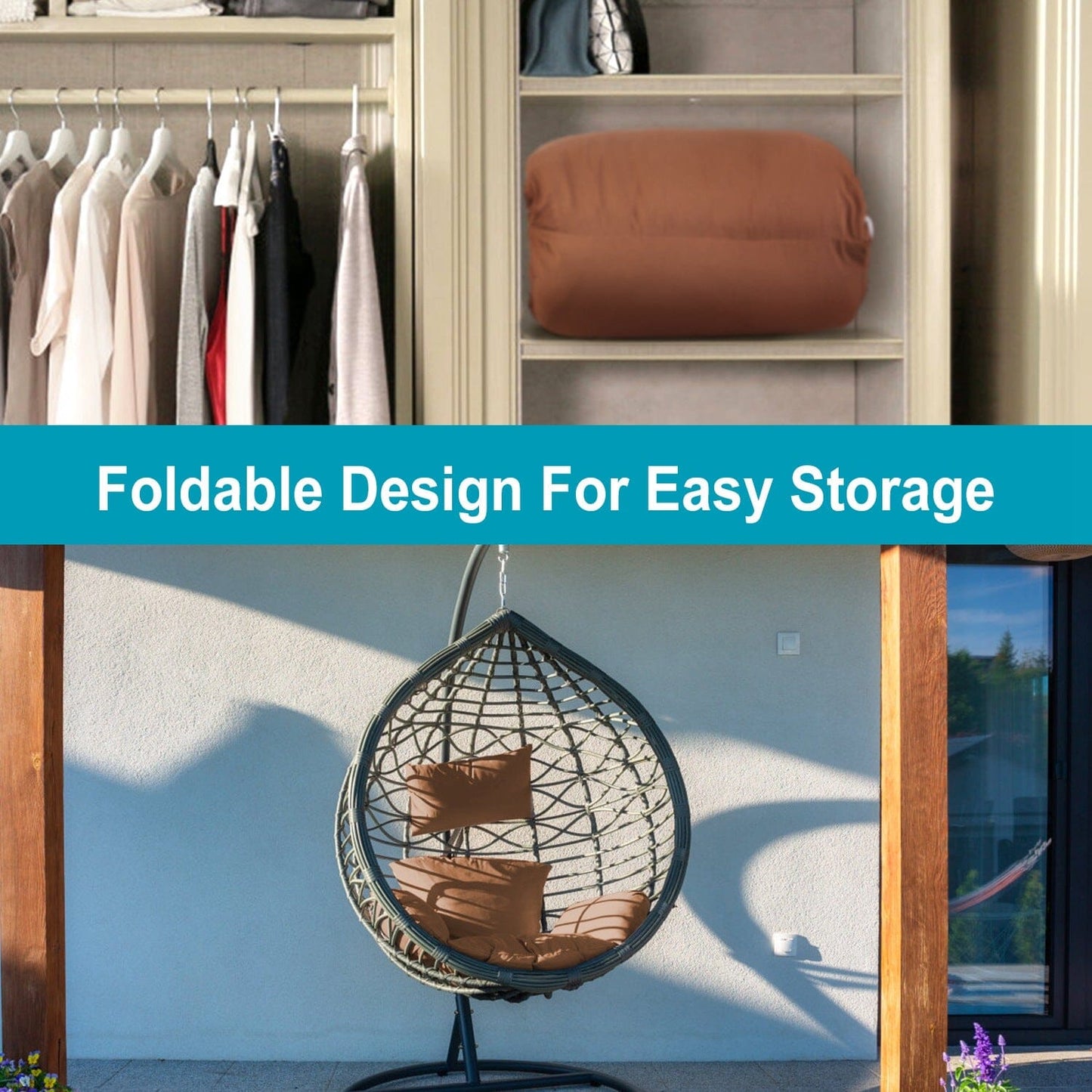 Skorter | Egg Chair Hanging Basket Seat Cushion with Headrest