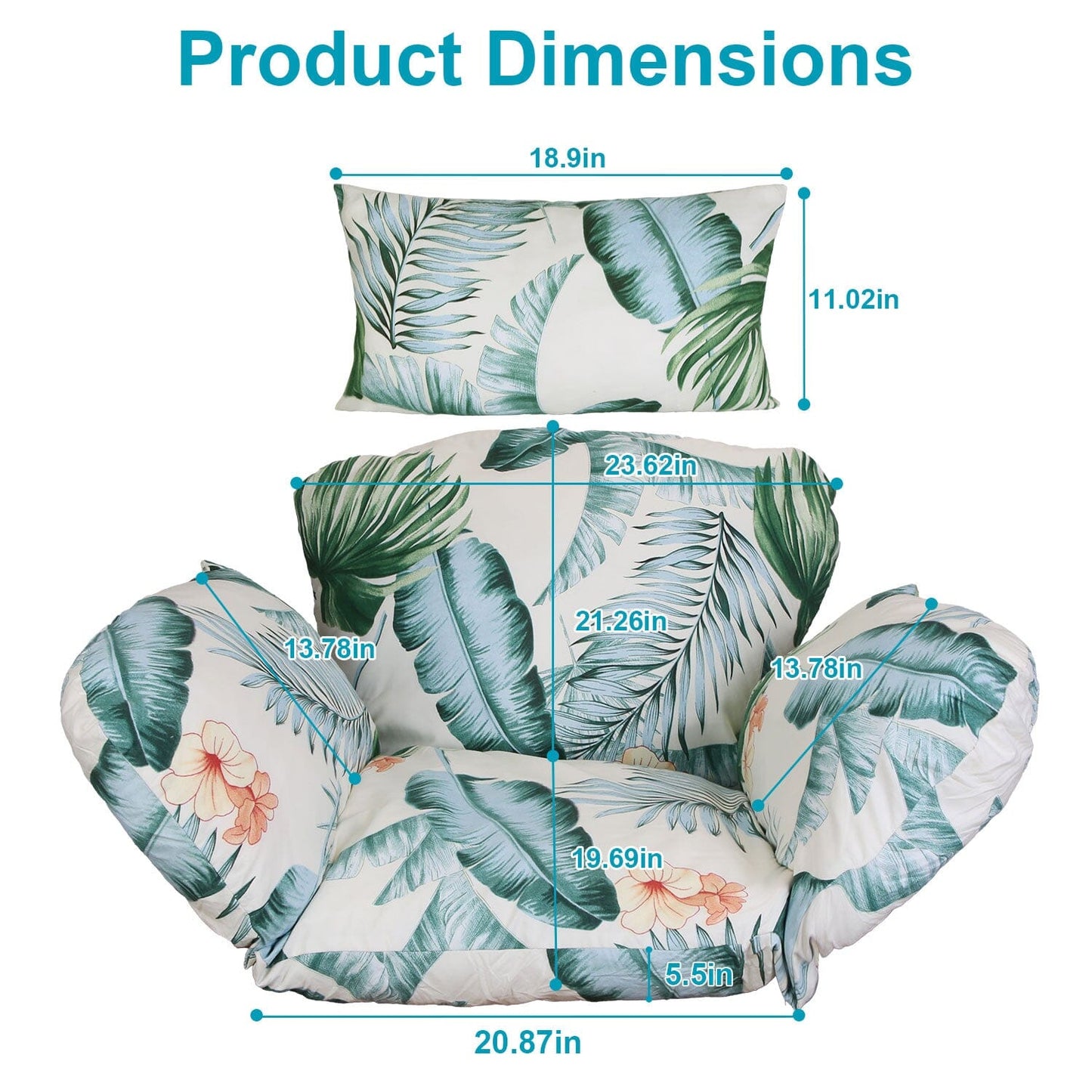 Skorter | Egg Chair Hanging Basket Seat Soft Cushion with Headrest