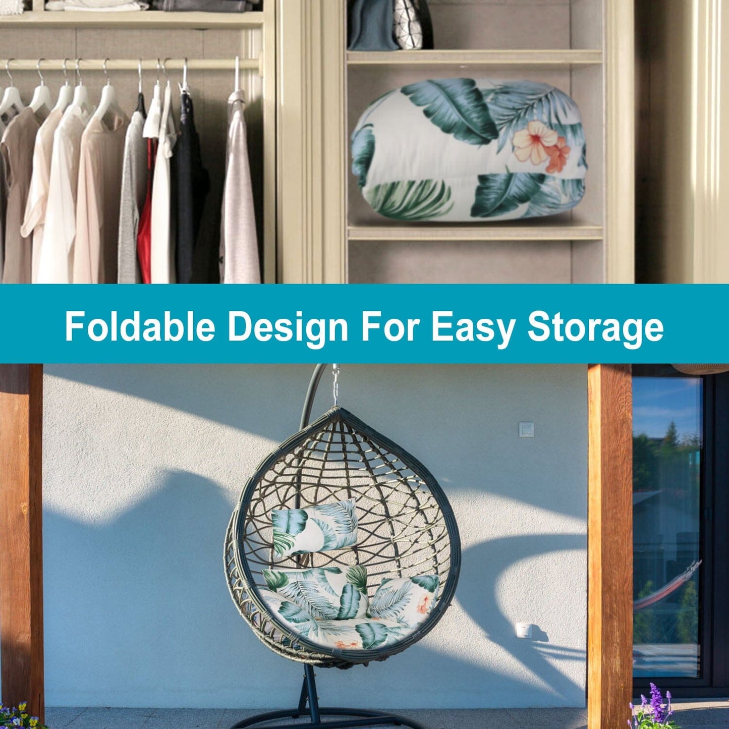 Skorter | Egg Chair Hanging Basket Seat Soft Cushion with Headrest