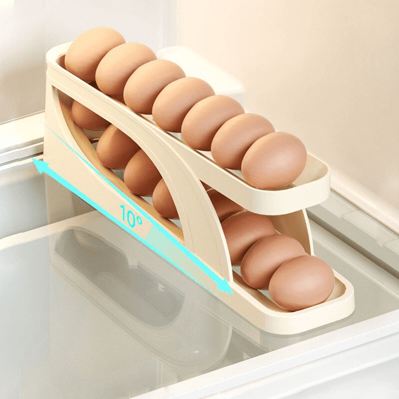 Skorter | Automatic Rolling Egg Storage Rack for Fridge