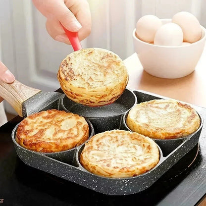 Skorter | ChefVerra Non-Stick Omelette Pan | 4-hole frying pan for eggs, pancakes, and burgers