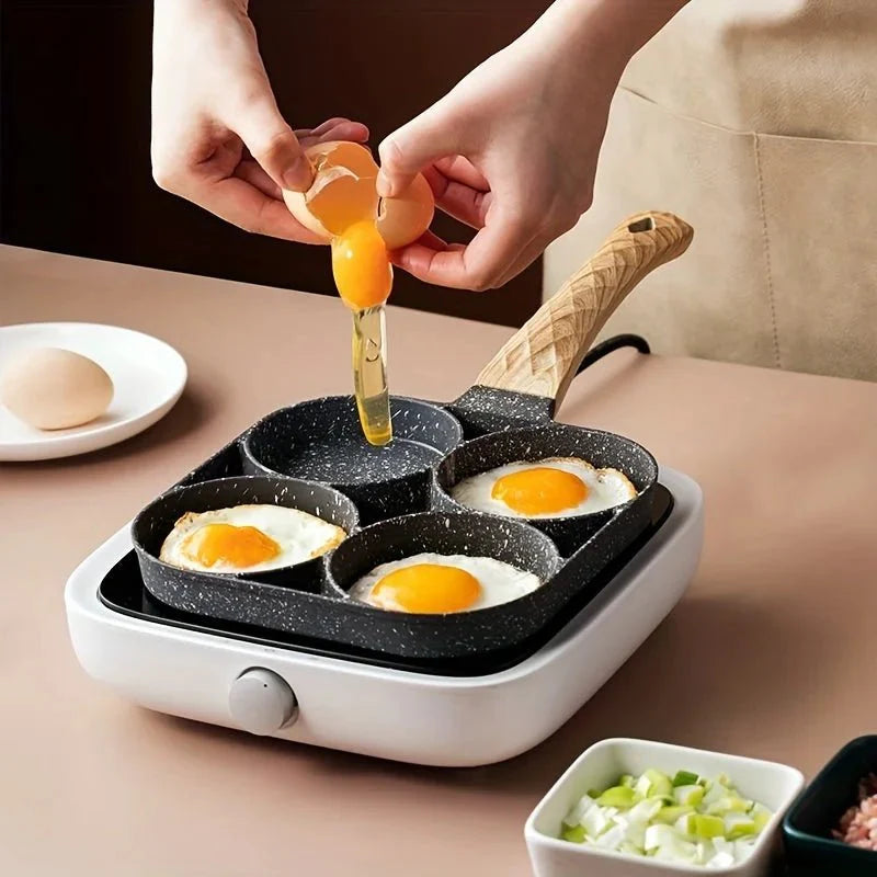 Skorter | ChefVerra Non-Stick Omelette Pan | 4-hole frying pan for eggs, pancakes, and burgers