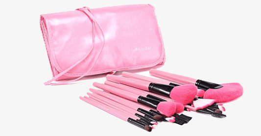 Skorter | 24-piece Pink Glory Brush Set with free case