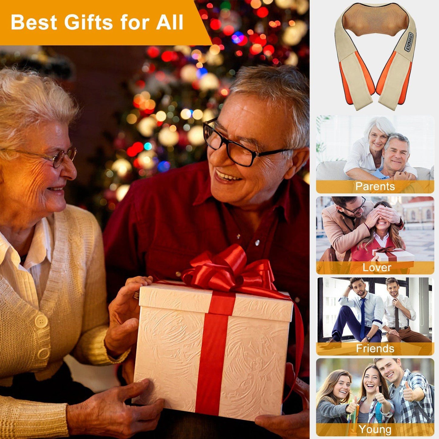 Skorter | Electric Back Massage Cape with Heat Deep Tissue 3D Knee Massage