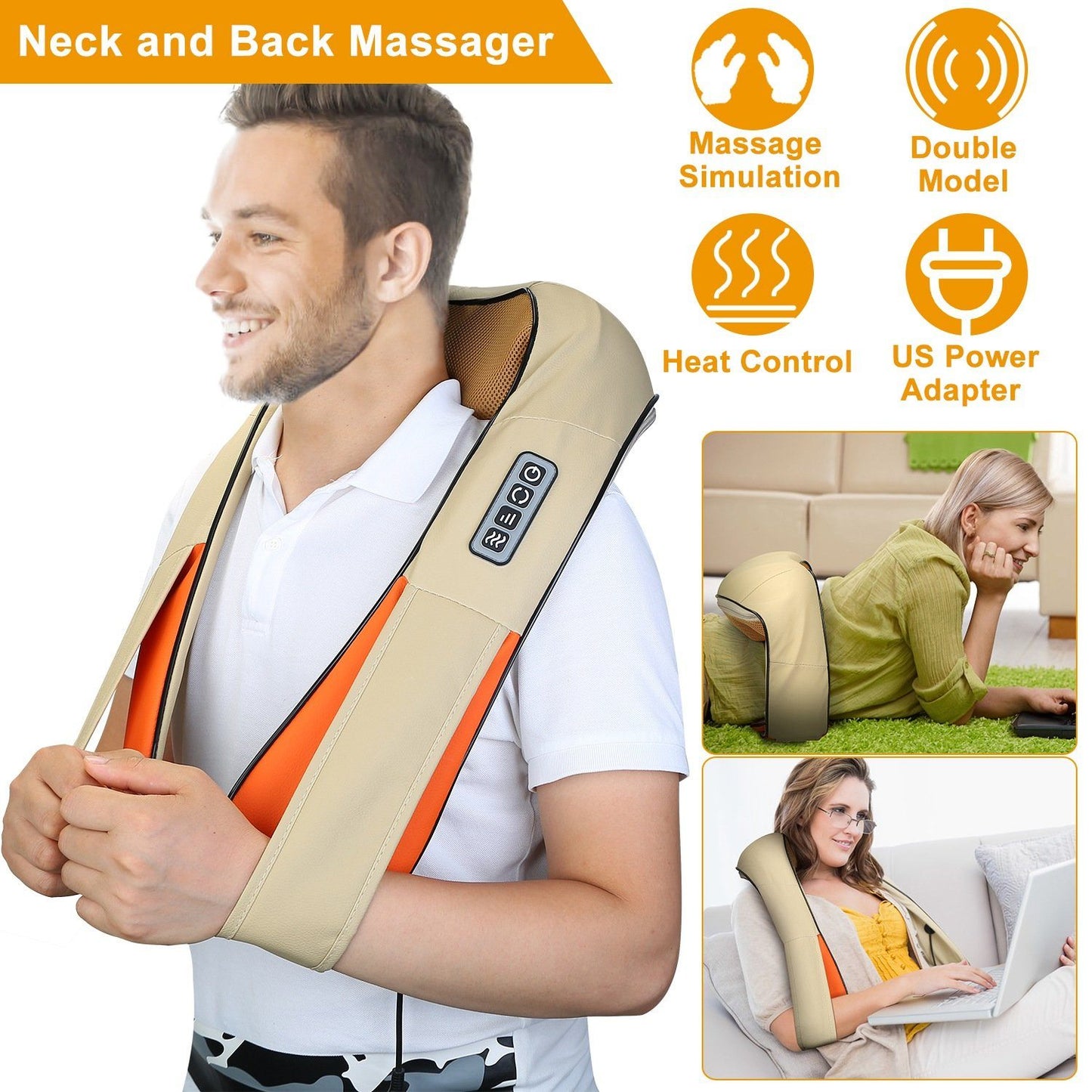 Skorter | Electric Back Massage Cape with Heat Deep Tissue 3D Knee Massage