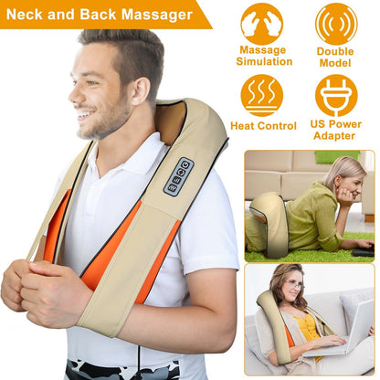 Skorter | Electric Back Massage Cape with Heat Deep Tissue 3D Knee Massage