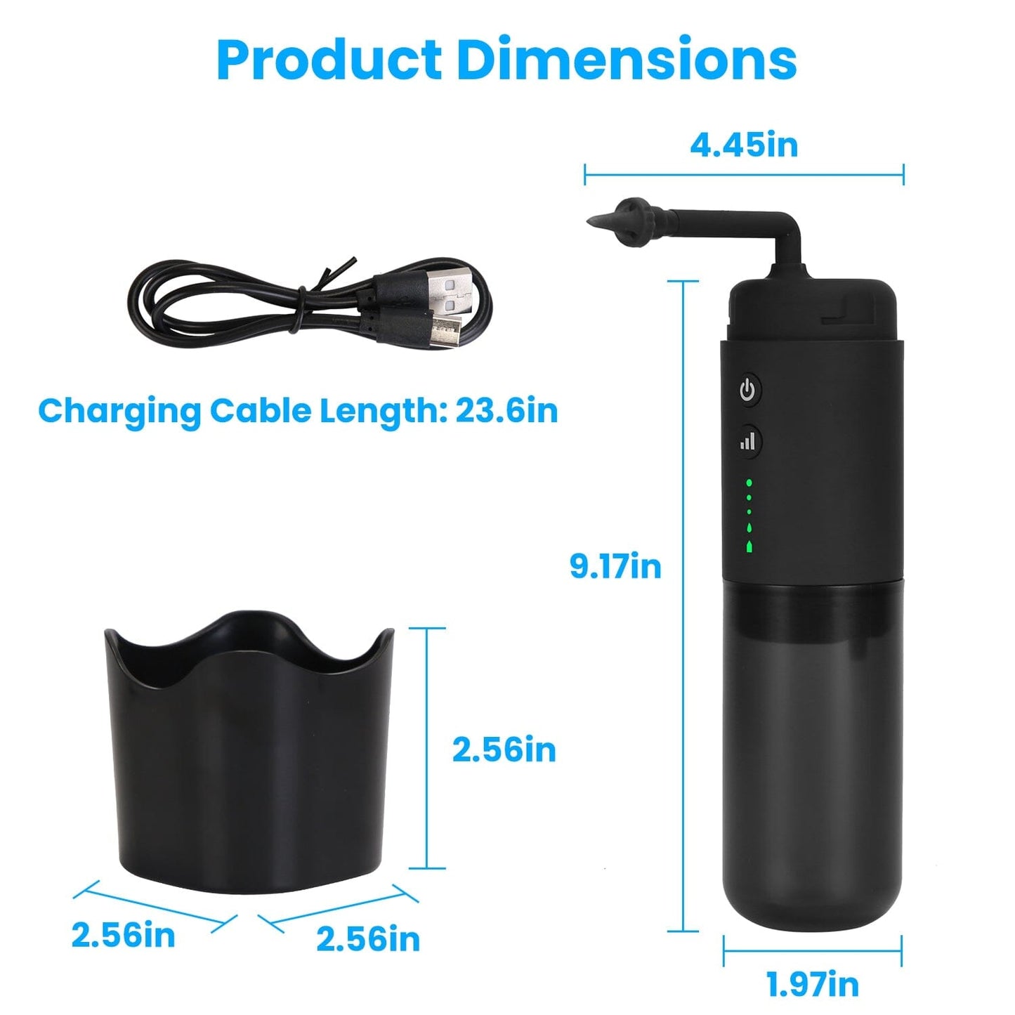 Skorter | Electric ear wax removal set with 3 modes 6 ear tips IPX7 waterproof USB rechargeable