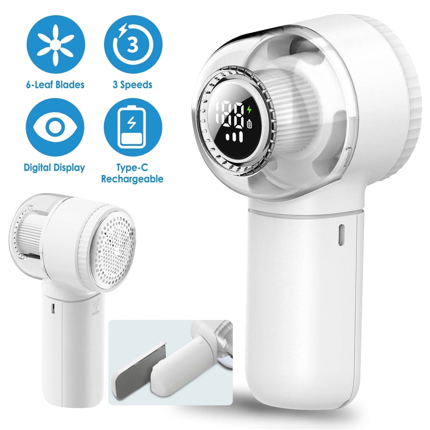 Skorter | Electric Fabric Roll with 3 Speeds Lint Brush Digital Screen