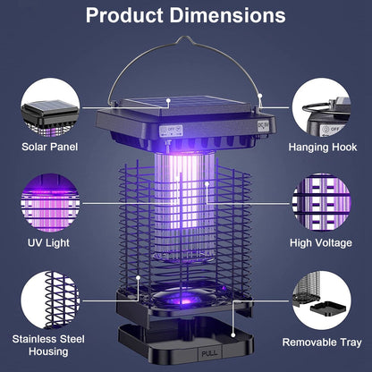 Skorter | Electric solar-powered insect zapper lamp IP65 waterproof for indoor and outdoor