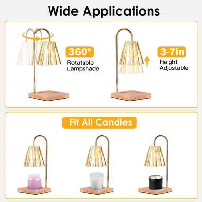 Skorter | Electric wax melter lamp dimmable with 2 GU10 bulbs 3-7in adjustable height 360º rotatable