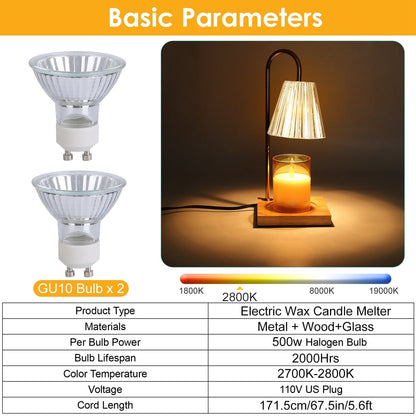 Skorter | Electric wax melter lamp dimmable with 2 GU10 bulbs 3-7in adjustable height 360º rotatable