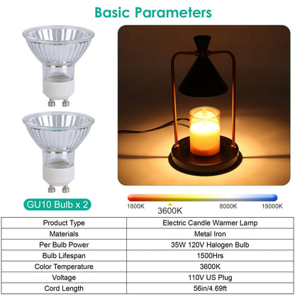 Skorter | Electric wax melting lamp dimmable with 2 GU10 bulbs