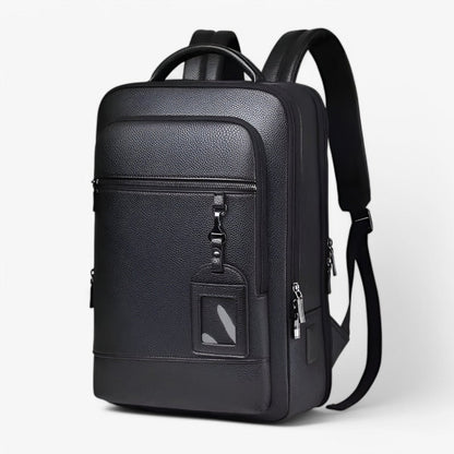 Skorter | EXECUTREK – Elegant Leather Laptop Backpack with USB Port