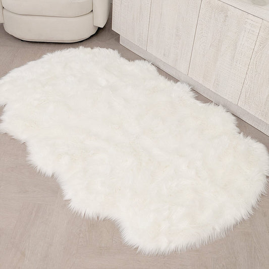Skorter | Elle Large Faux Fur White Hide Rug - 120x180cm
