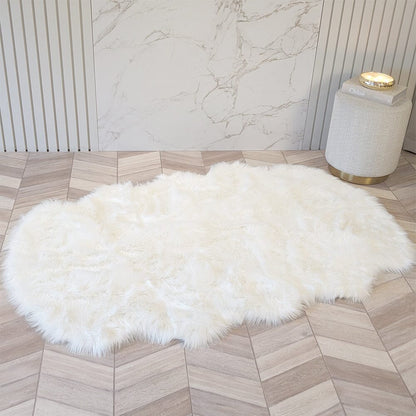 Skorter | Elle Large Faux Fur White Hide Rug - 120x180cm
