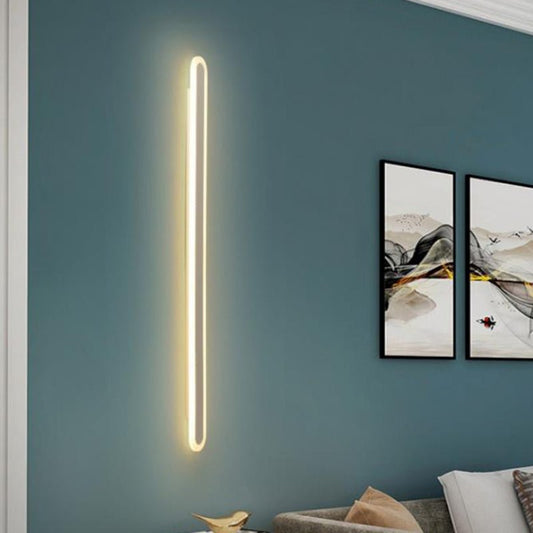 Elongated Bar Bedroom Flush Wall Sconce Acrylic 16"/23.5"/31.5" W LED Nordic Wall Lamp in Warm/White Light, Black/White - SKØRTER