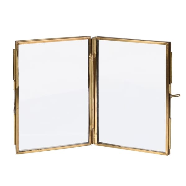 Skorter | Emere Brass & Glass Double Photo Frame
