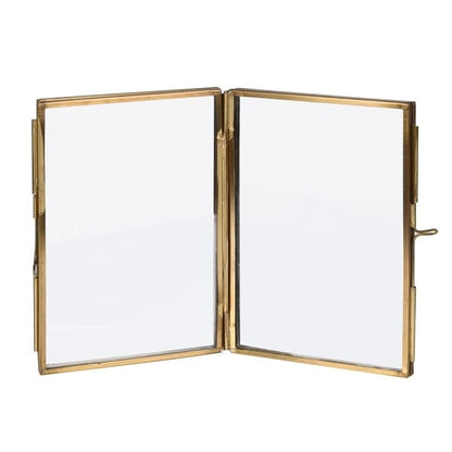 Skorter | Emere Brass & Glass Double Photo Frame