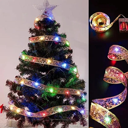 Skorter | Enchanting Ribbon Fairy Lights – Christmas Tree Ornaments & Home Décor for a Magical New Year’s Celebration!