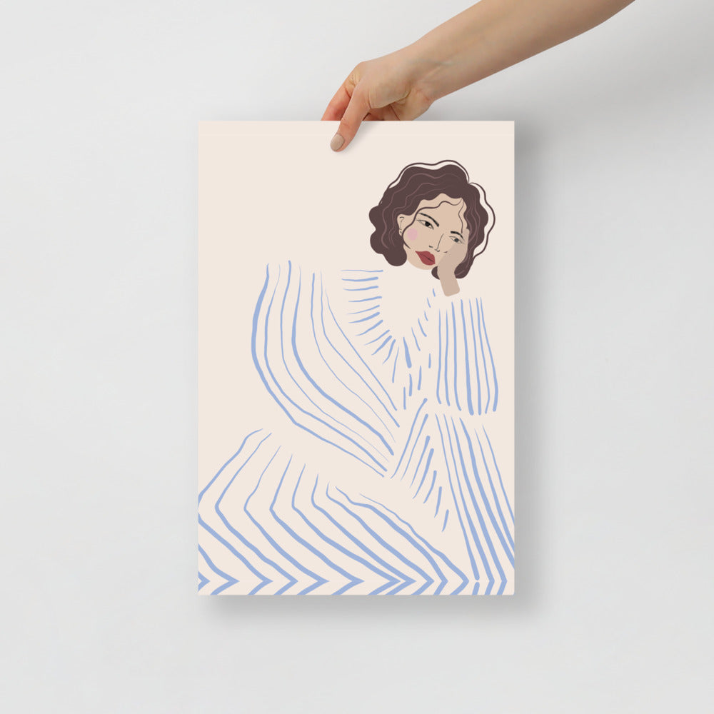 Skorter | Blue Stripe Co-Ord Wall Art