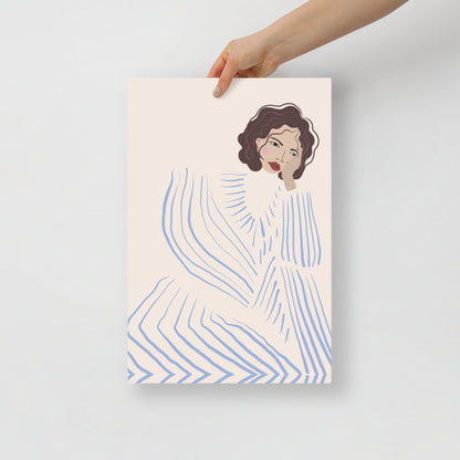 Skorter | Blue Stripe Co-Ord Wall Art