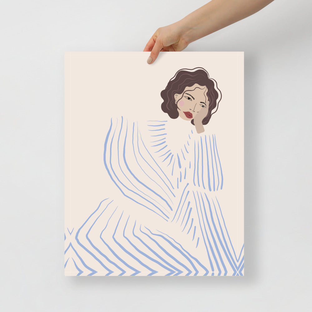 Skorter | Blue Stripe Co-Ord Wall Art