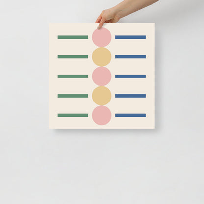 Skorter | Dots & Lines Cool Tone Wall Art