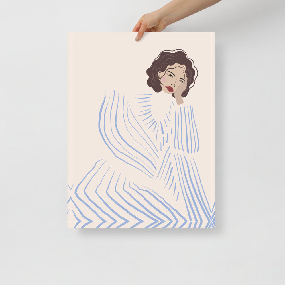 Skorter | Blue Stripe Co-Ord Wall Art