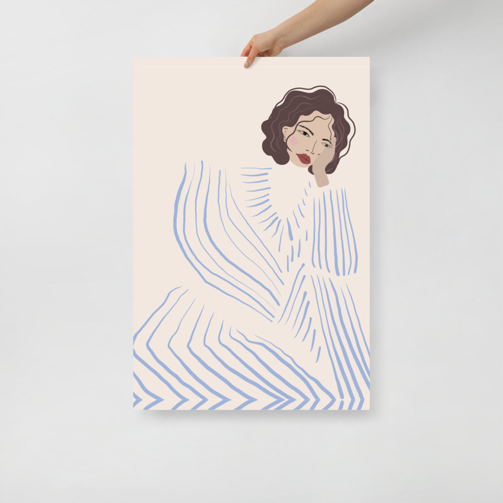 Skorter | Blue Stripe Co-Ord Wall Art