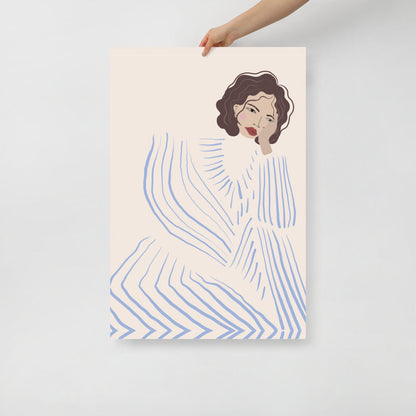 Skorter | Blue Stripe Co-Ord Wall Art
