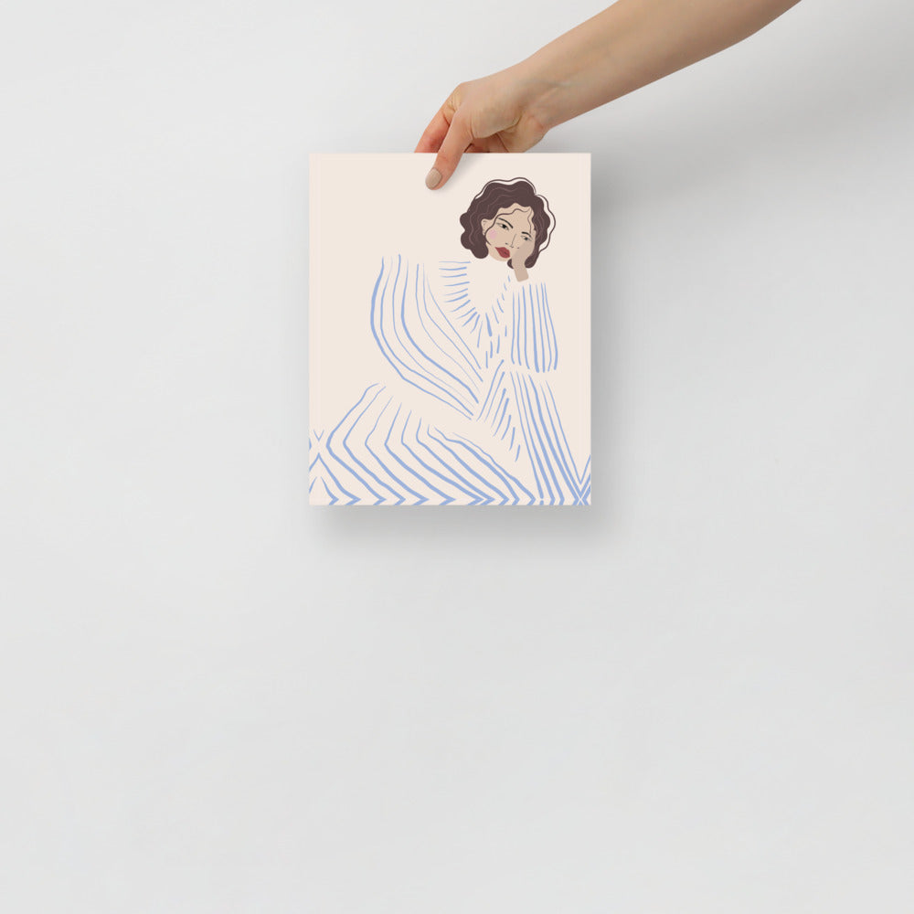 Skorter | Blue Stripe Co-Ord Wall Art