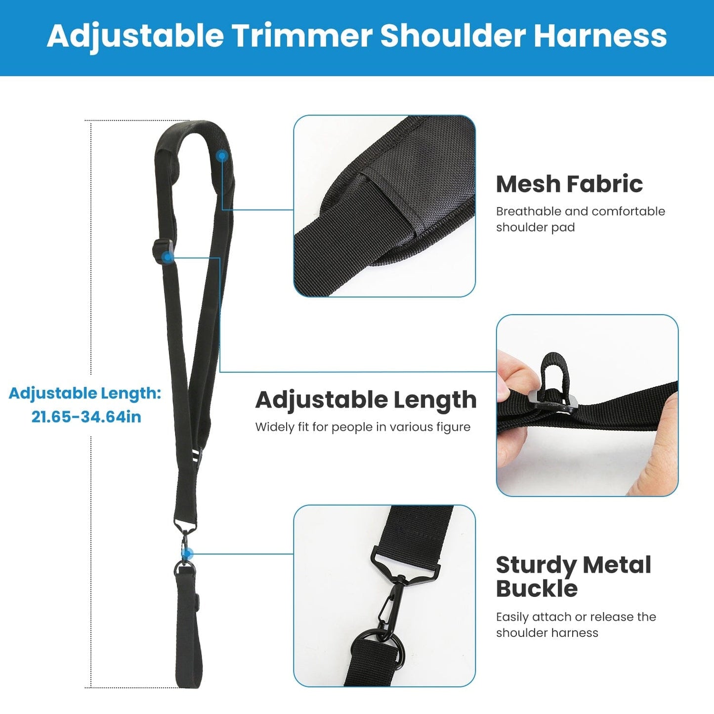 Skorter | Ergonomic Trimmer Handle Grip with Shoulder Strap