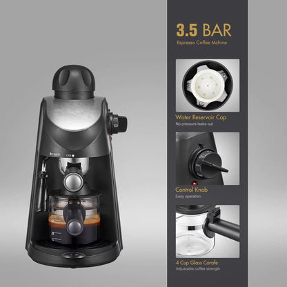 Skorter | 3.5 Bar Espresso Machine with Built-In Steam Wand