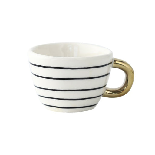 Skorter | Cup with abstract geometric pattern and gold handle