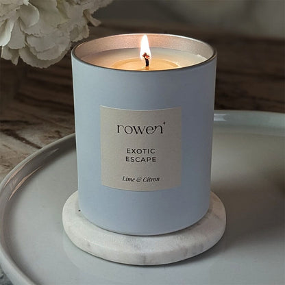 Skorter | Exotic Escape White & Silver Scented Candle - Lime & Lemon