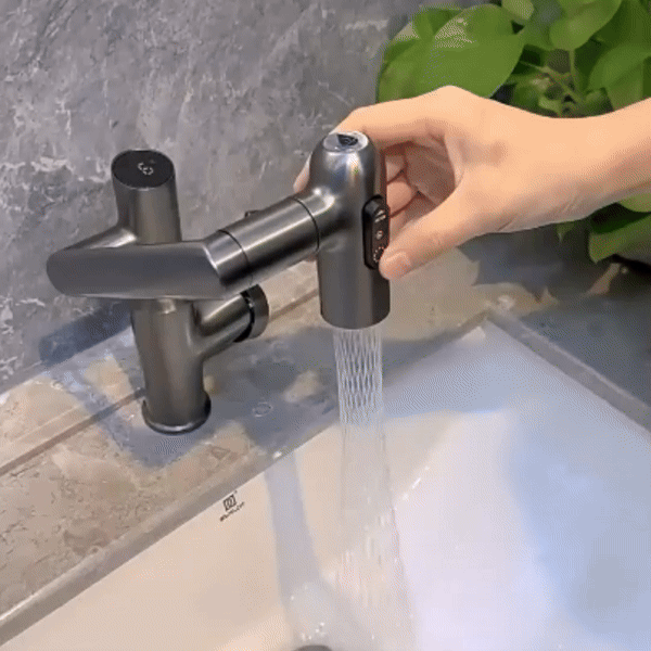 Skorter | FLOWAXIS – 360° Swiveling Kitchen Faucet with Adjustable Height & Temperature Display