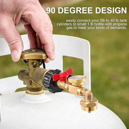 Skorter |  Top-Rated Propane Refill Elbow Adapter with Tank Gauge