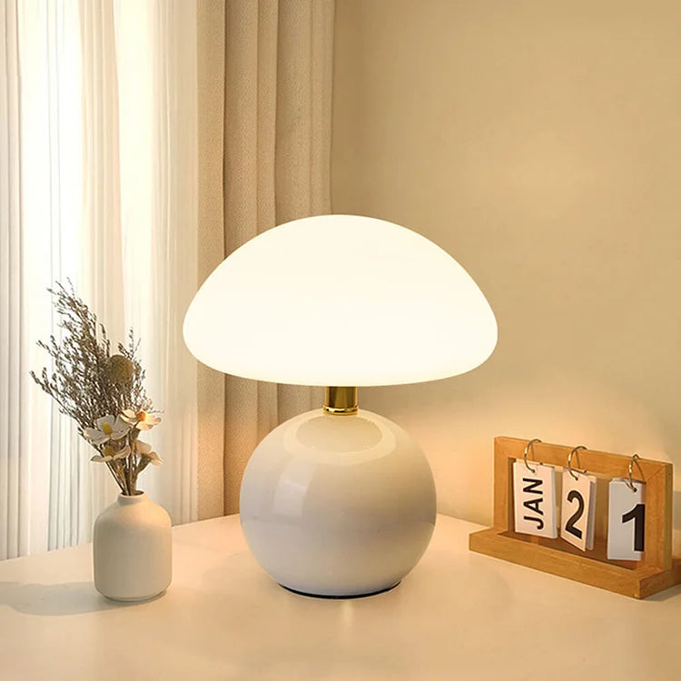 Skorter | Shaped Table Lamp – Elegant French Cream Lamp for a Cozy Bedroom