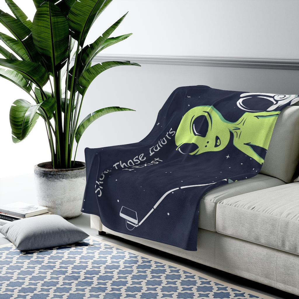 Skorter | Alien Show Those Idiots I Exist Velveteen Plush Blanket